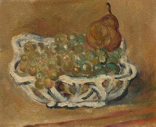 Basket in porcelain with grapes and pear - Louis Valtat — artwork view