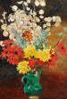 Cruche verte dahlias et fleurs - Louis Valtat — artwork view