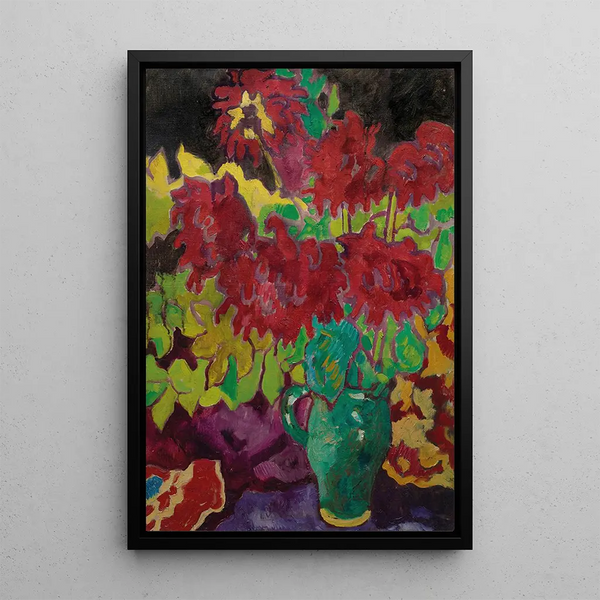 Dahlias - Louis Valtat — framed artwork on a wall