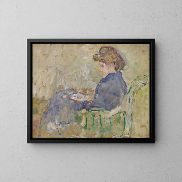a seated woman in profile - Louis Valtat — framed artwork on a wall