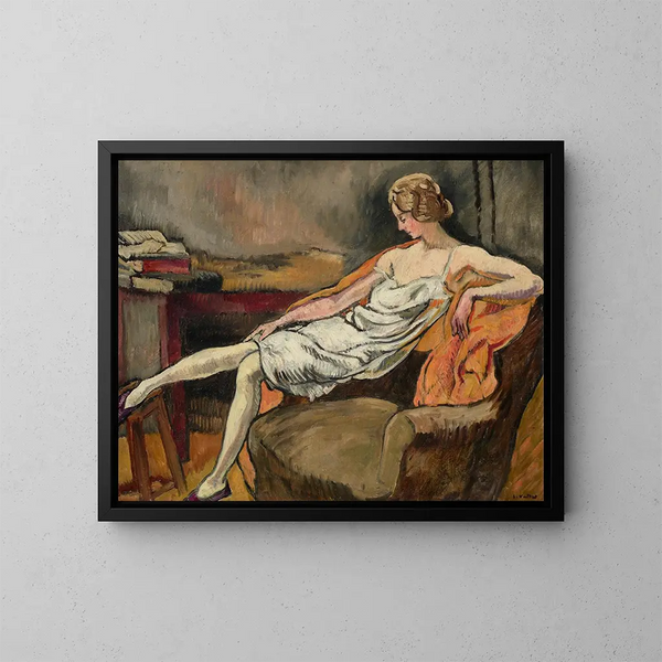 Woman in an Armchair - Louis Valtat — framed artwork on a wall
