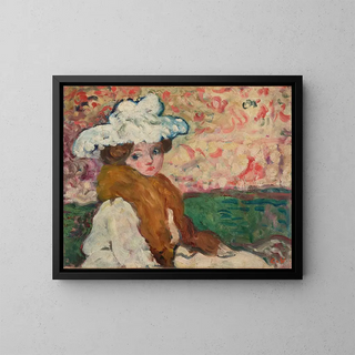 Woman with a Charlotte - Louis Valtat — framed artwork on a wall