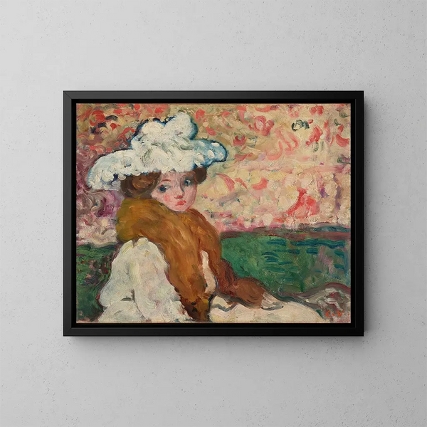 Woman with a Charlotte - Louis Valtat — framed artwork on a wall