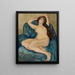 Nude woman in a blue armchair - Louis Valtat — framed artwork on a wall