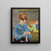Woman knitting - Louis Valtat — framed artwork on a wall