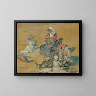 Women at Work on the Beach - Louis Valtat — framed artwork on a wall