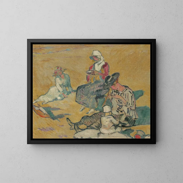 Women at Work on the Beach - Louis Valtat — framed artwork on a wall
