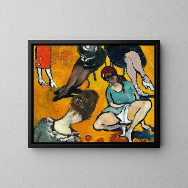 Girl playing in the woods - Louis Valtat — framed artwork on a wall