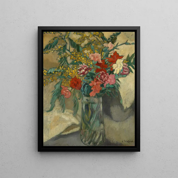 Flowers in a Vase - Louis Valtat — framed artwork on a wall