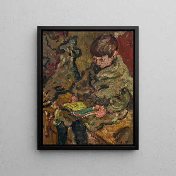Boy Reading - Louis Valtat — framed artwork on a wall