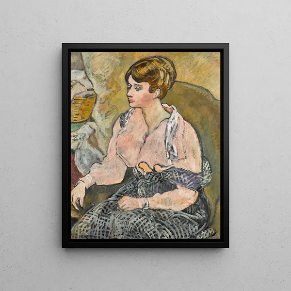 Young woman in pink blouse - Louis Valtat — framed artwork on a wall