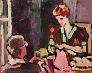 Young woman sewing - Louis Valtat — artwork view