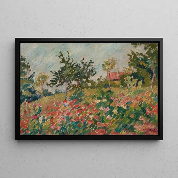 La Maison dans le jardin fleuri - Louis Valtat — framed artwork on a wall