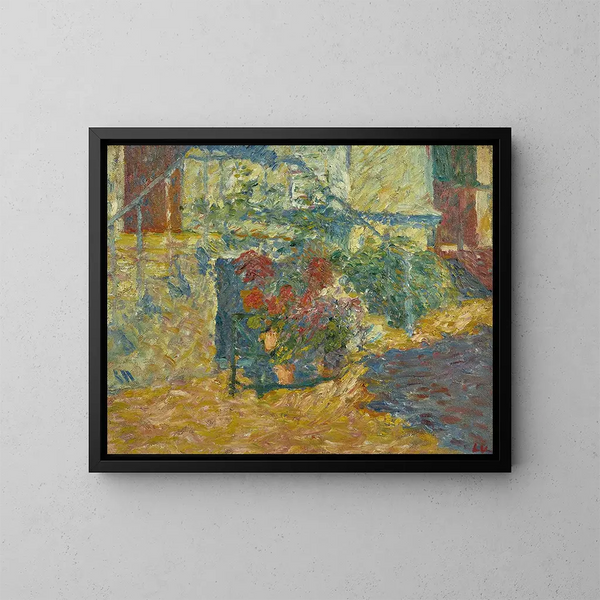 Le perron fleuri à Versailles - Louis Valtat — framed artwork on a wall