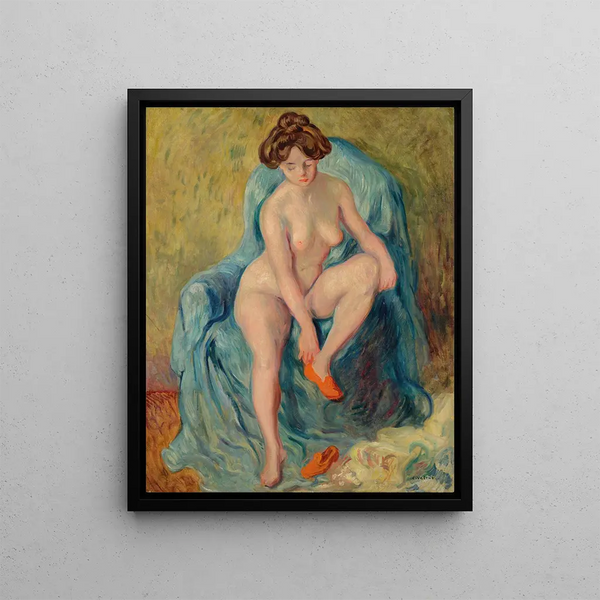 Nude with Red Slippers - Louis Valtat — framed artwork on a wall