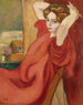 Portrait painting of Mrs. Valtat with hands behind her head - Louis Valtat — artwork view