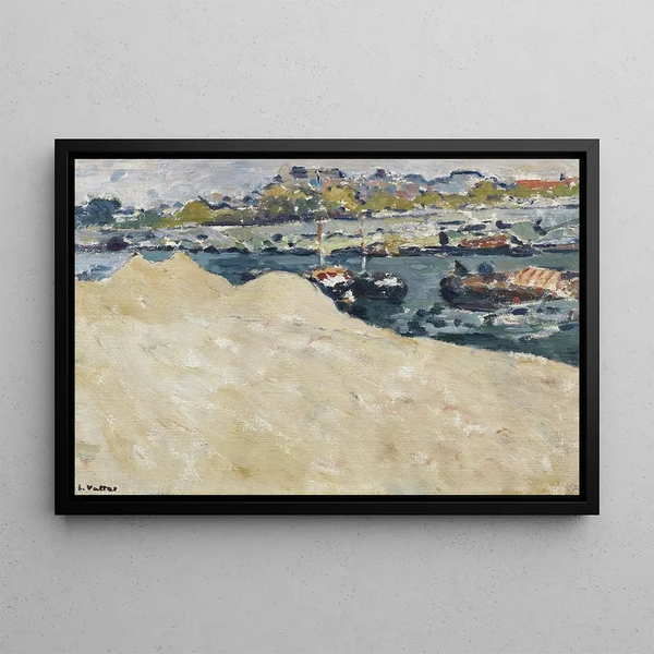 Sablières on the quays of the Seine, Paris - Louis Valtat — framed artwork on a wall