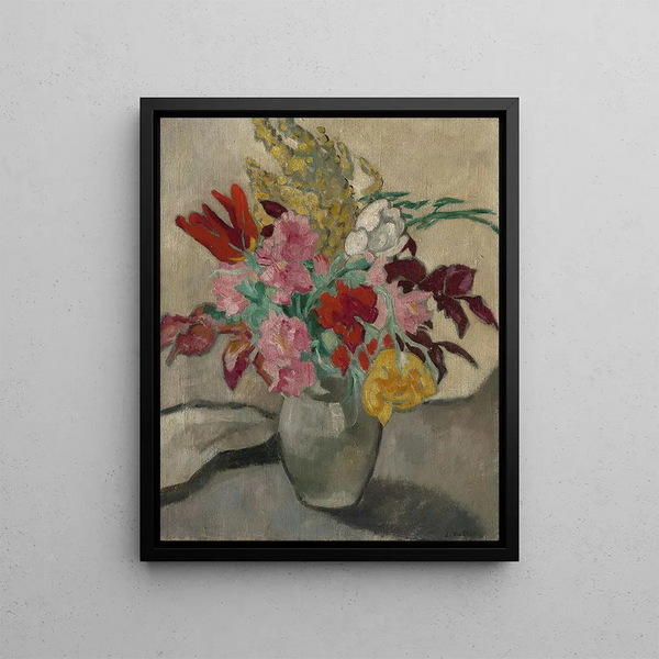 Vase avec bouquet de fleurs - Louis Valtat — framed artwork on a wall