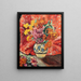 Vase de fleurs à la draperie rouge - Louis Valtat — framed artwork on a wall