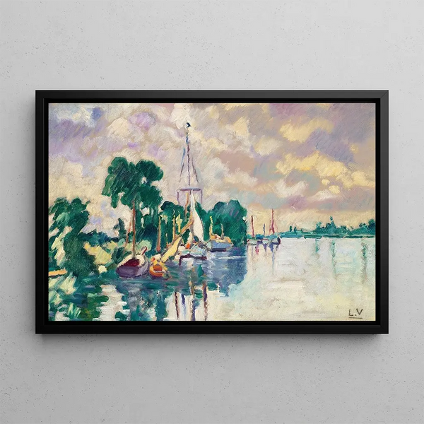 Voiliers Ouistreham - Louis Valtat — framed artwork on a wall