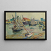 Sailing boats at the port, low tide, Ouistreham - Louis Valtat — framed artwork on a wall