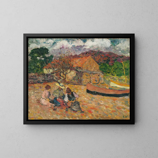 Women sitting on the beach - Louis Valtat — framed artwork on a wall