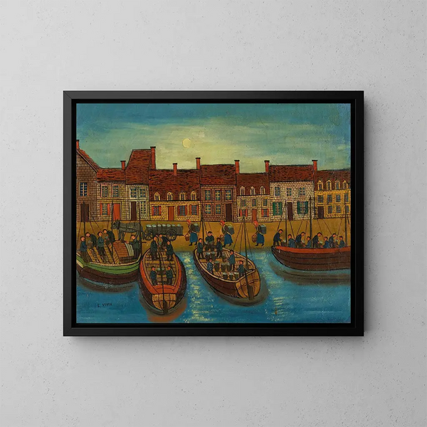 Port breton - Louis Vivin — framed artwork on a wall