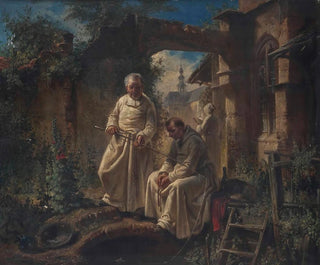 Fishing in a Monastery - Louis von Hagn — artwork view