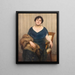 Dame in Blue Dress and Fox Fur - Louis Weissenbacher — framed artwork on a wall