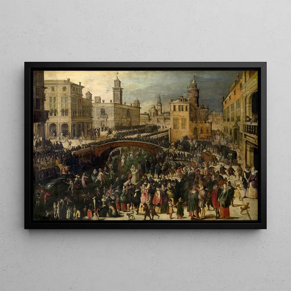 Mardi Gras sur la glace - Louis de Caullery — framed artwork on a wall