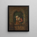 Woman watering a plant - Louis de Moni — framed artwork on a wall