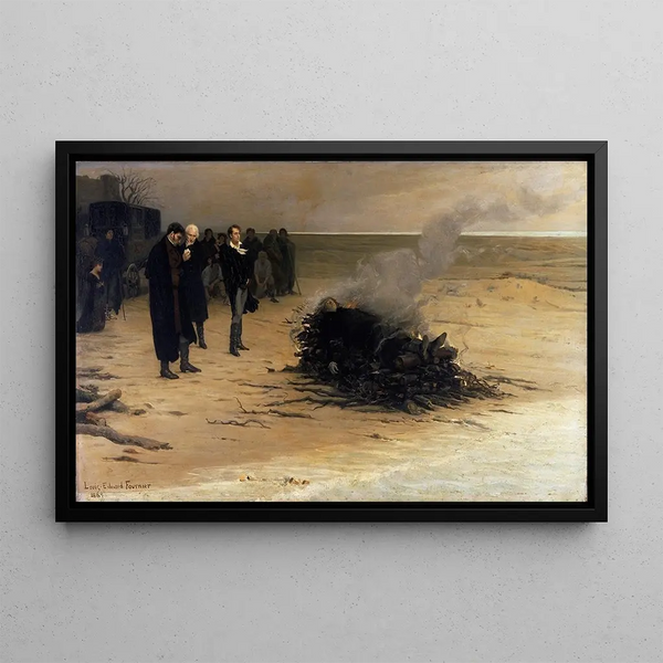 Les Funérailles de Shelley - Louis Édouard Fournier — framed artwork on a wall