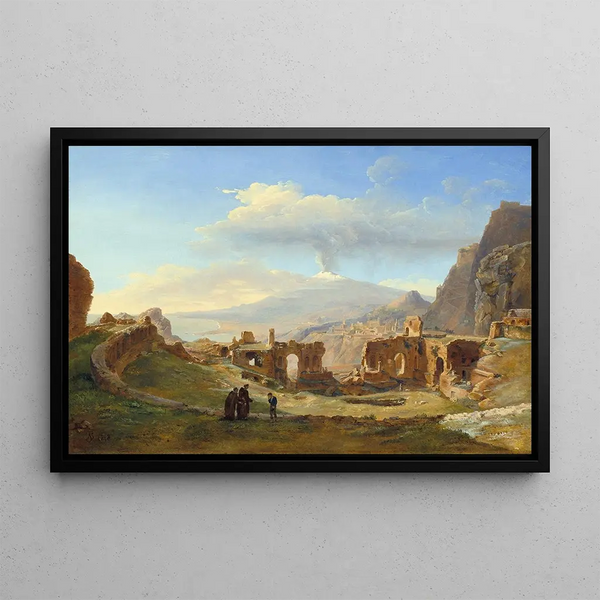 The Roman Theatre of Taormina - Louise-Joséphine Sarazin de Belmont — framed artwork on a wall