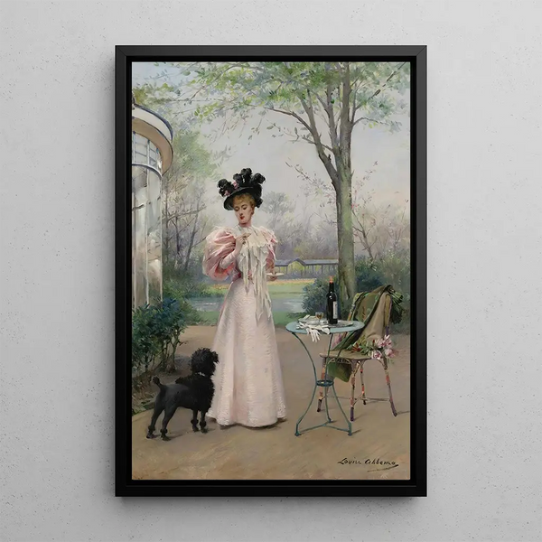 A faithful companion - Louise Abbema — framed artwork on a wall