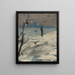 an Elegant Woman Said to Be Sarah Bernhardt During a Winter Walk - Louise Abbema — framed artwork on a wall