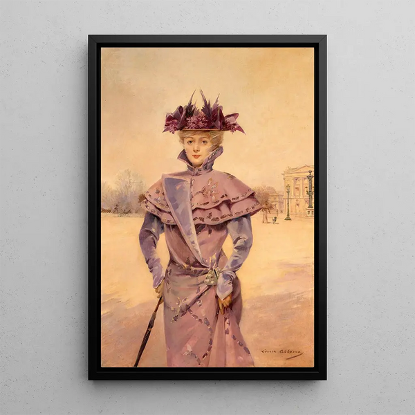 Elegant Place de la Concorde painting - Louise Abbema — framed artwork on a wall