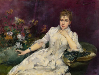 The Lady with Flowers - Louise Abbema — artwork view