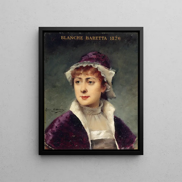 Portrait of Blanche Baretta 1855-1939 Member of the Comédie-Française - Louise Abbema — framed artwork on a wall
