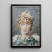 Portrait painting of Sarah Bernhardt 1844-1923 in the role of Adrienne Lecouvreur - Louise Abbema — framed artwork on a wall