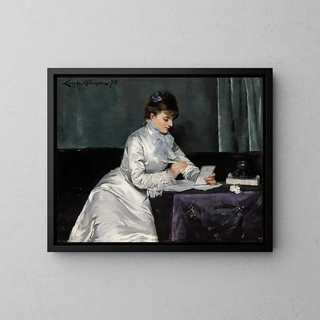 Portrait of René Delmas de Pont-Jest - Louise Abbema — framed artwork on a wall