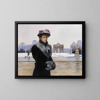 Winter Walk in Paris - Louise Abbema — framed artwork on a wall