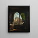 Interior D'artiste painting with view of the façade of Saint-Eustache church - Louise Adone Drölling — framed artwork on a wall