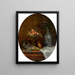 a still life with a pot of hot chocolate, a basket of plums, a compote containing grapes and peaches, a plate of nuts, a squirrel, and a Chinese vase - Louise Mercier — framed artwork on a wall