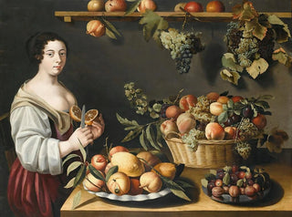 Nature morte avec des fruits et une jeune femme - Louise Moillon — artwork view