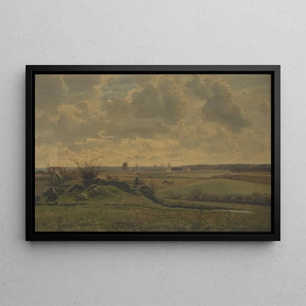 Landscape near Gyrstinge - Louise Ravn-Hansen — framed artwork on a wall