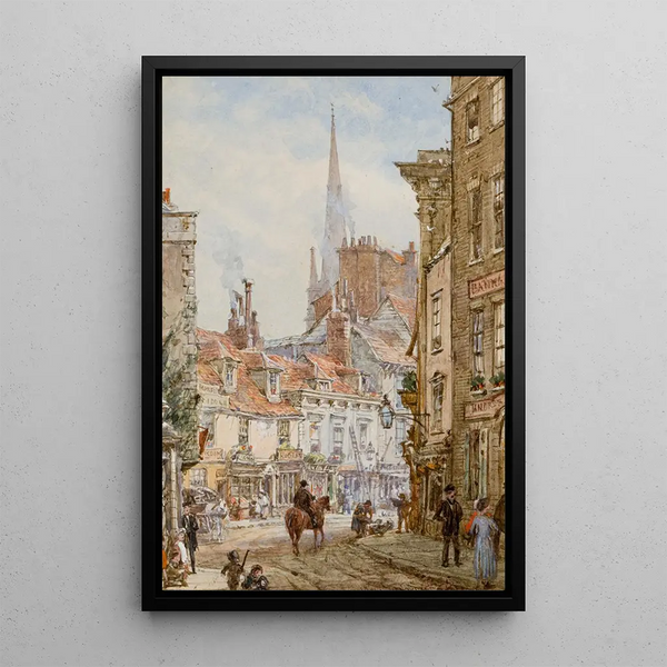 View of Cambridge - Louise Rayner — framed artwork on a wall