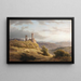 Mountain Landscape with a Ruin - Louwrens Hanedoes — framed artwork on a wall