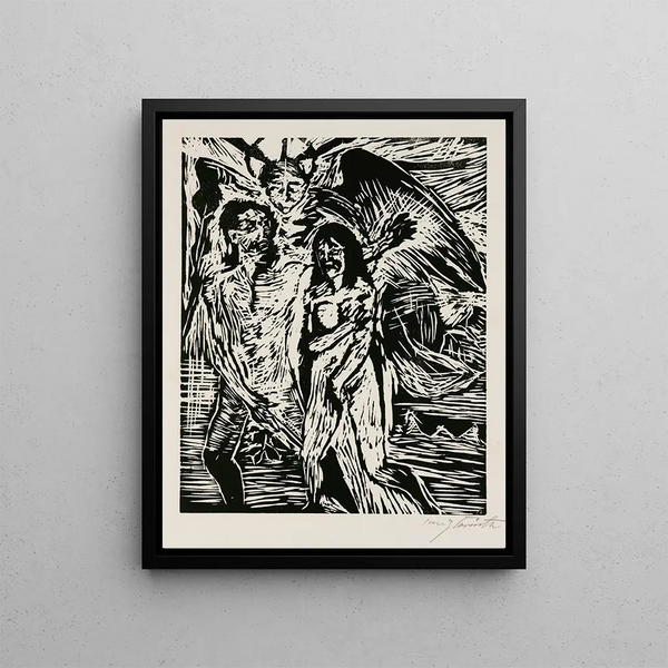 Expulsion du paradis - Lovis Corinth — framed artwork on a wall
