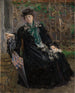 Portrait painting of Mrs. Charlotte Berend-Corinth in the garden - Lovis Corinth — artwork view