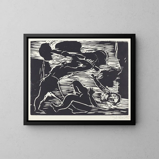 Cain and Abel - Lovis Corinth — framed artwork on a wall